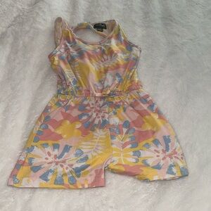 Picapino 4T jumper pink, blue and yellow flowery pattern